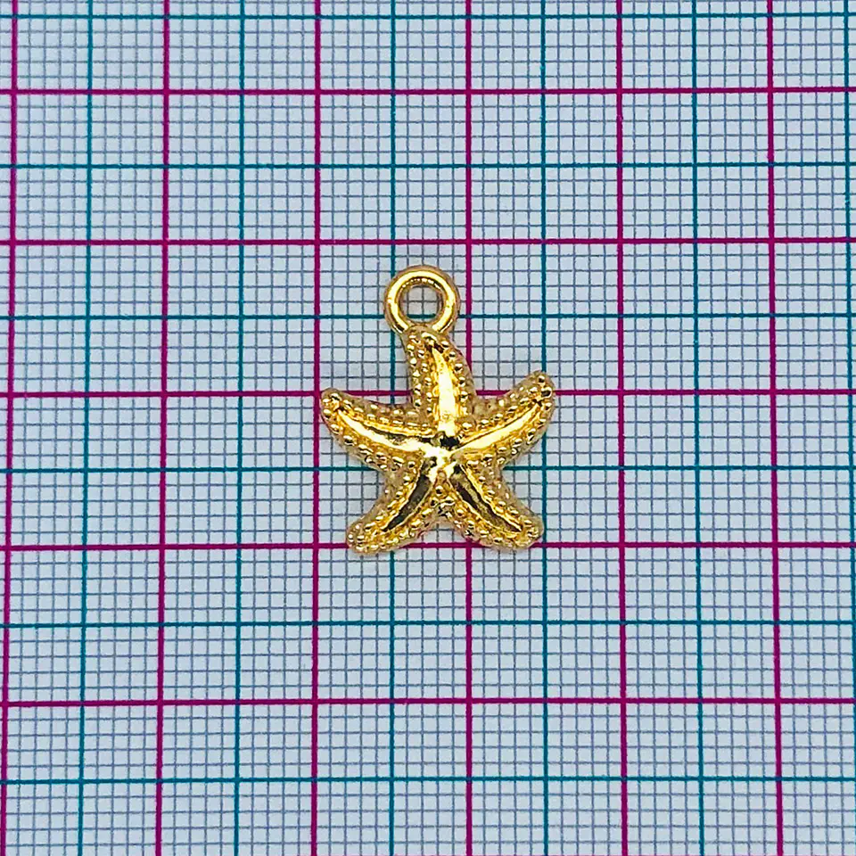 Dije Estrella de Mar Relieve • Baño de Oro • 18x15 mm 2