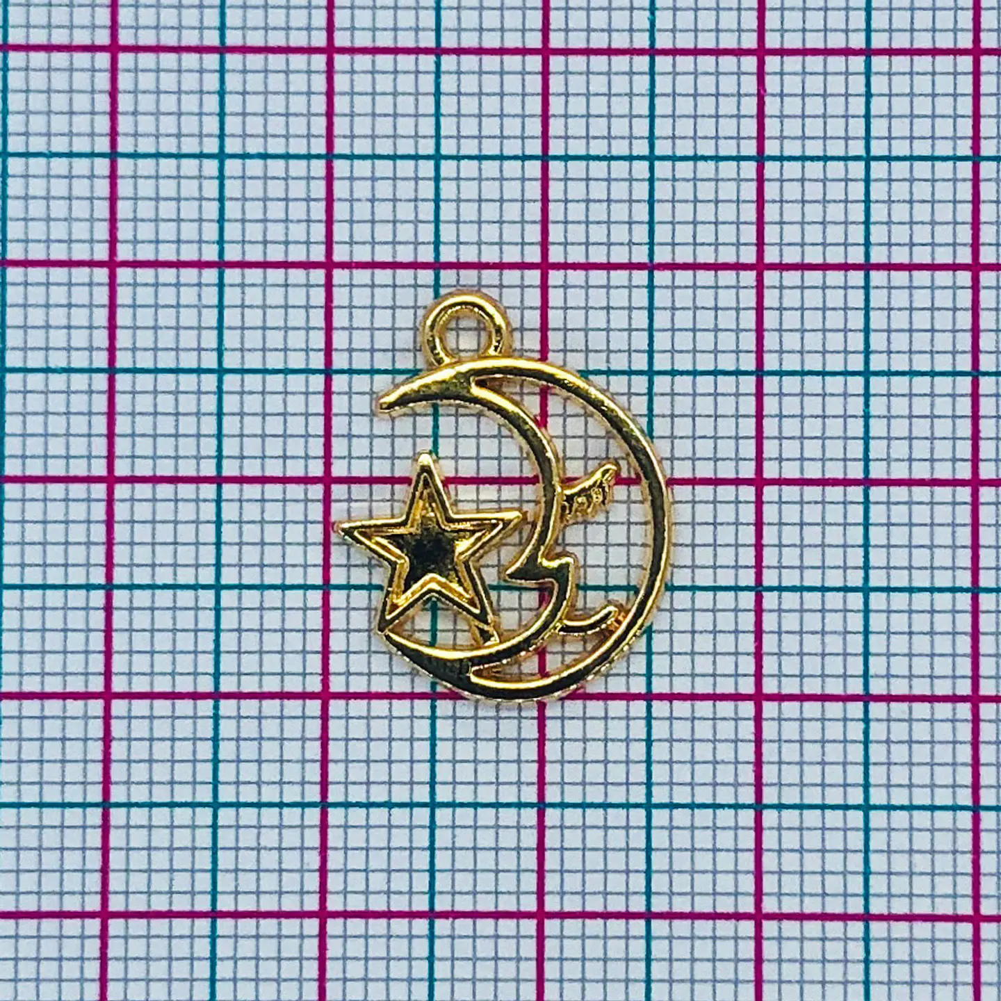 Dije Media Luna con Estrella • Baño de Oro • 15x20 mm 2