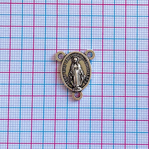 Crucero medalla Virgen Milagrosa • Zamak • 22x17 mm