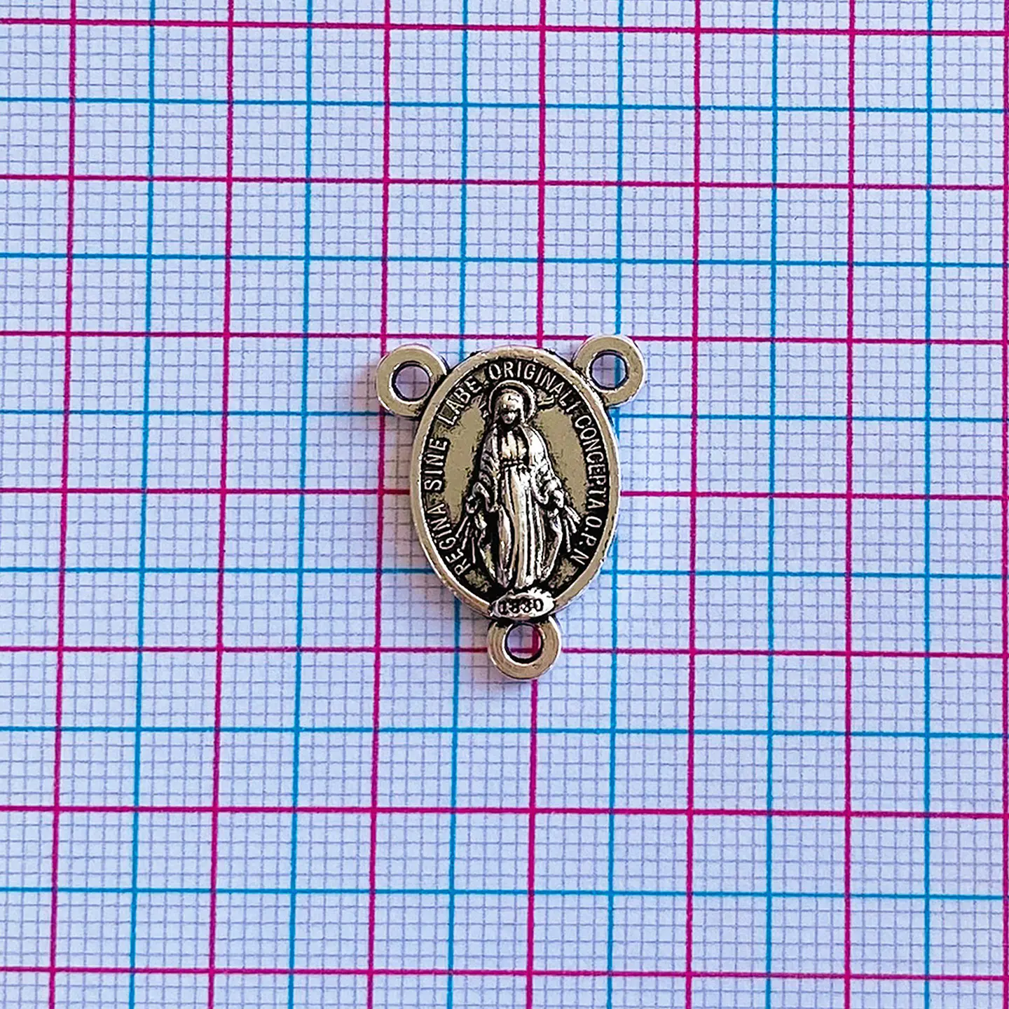 Crucero medalla Virgen Milagrosa • Zamak • 22x17 mm 2