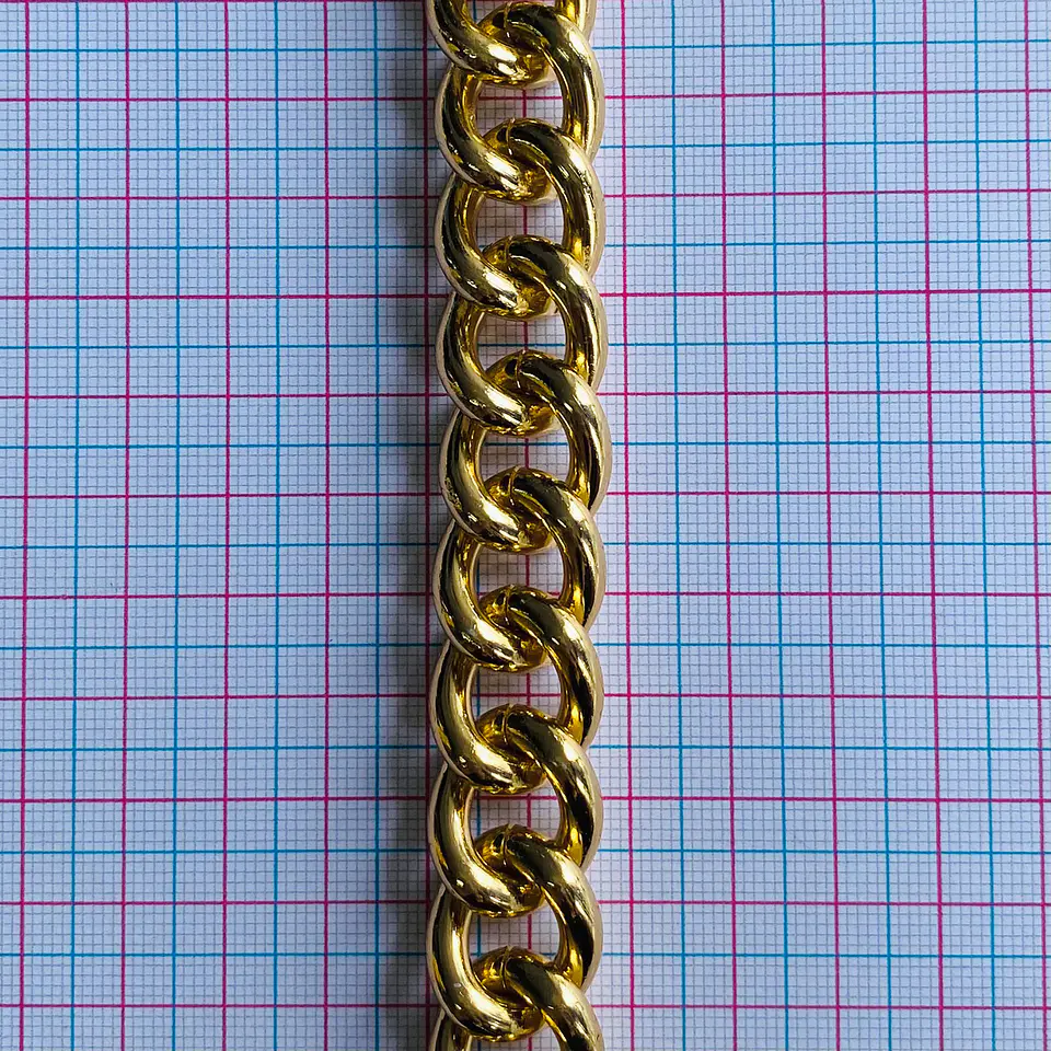 Cadena Barbada Eslabón Grueso • Aluminio • 19 mm 2
