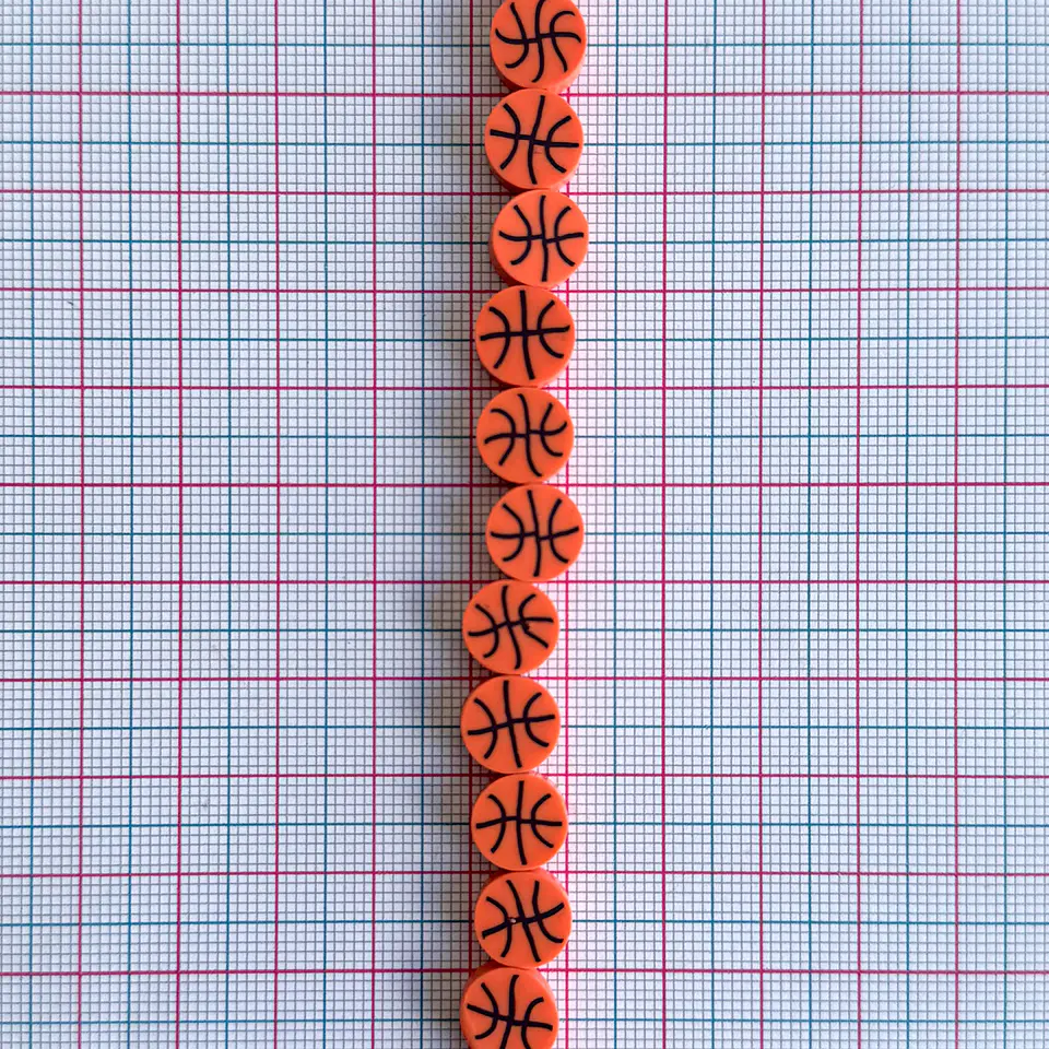 Separador Balón de Baloncesto • Fimo • 10x10 mm 2