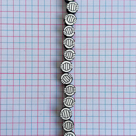 Separador Balón de Voleibol Negro • Fimo • 10x10 mm