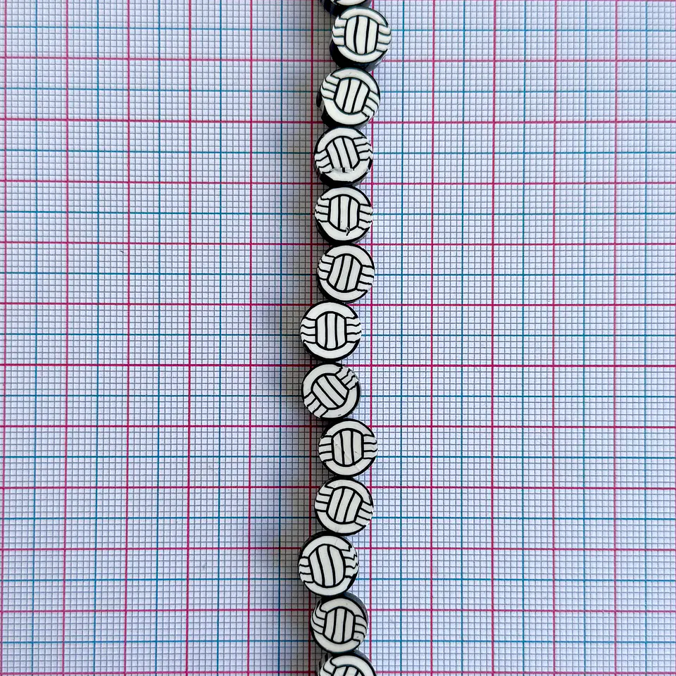 Separador Balón de Voleibol Negro • Fimo • 10x10 mm 2