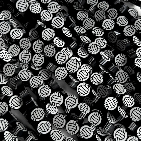 Separador Balón de Voleibol Negro • Fimo • 10x10 mm
