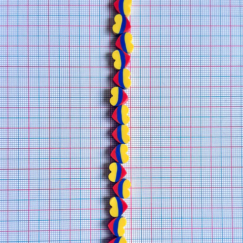 Separador Corazón Bandera Colombia • Fimo • 10x10 mm