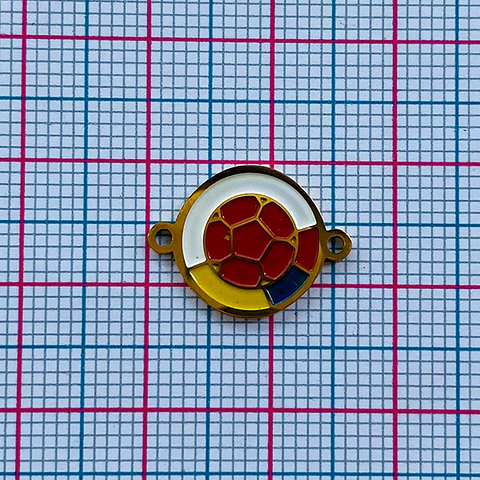 Dije de Dos Argollas Escudo Federación Colombiana de Fútbol • Acero • 17x13 mm