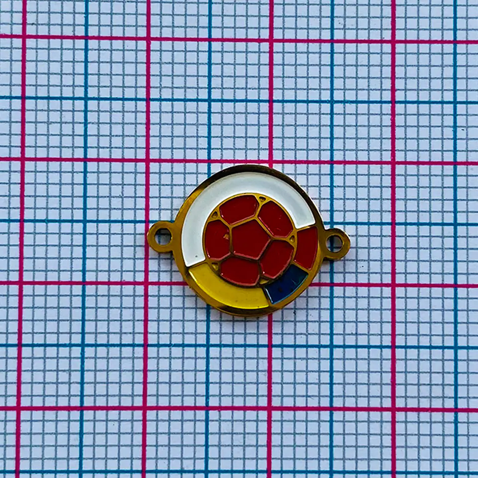Dije de Dos Argollas Escudo Federación Colombiana de Fútbol • Acero • 17x13 mm 2