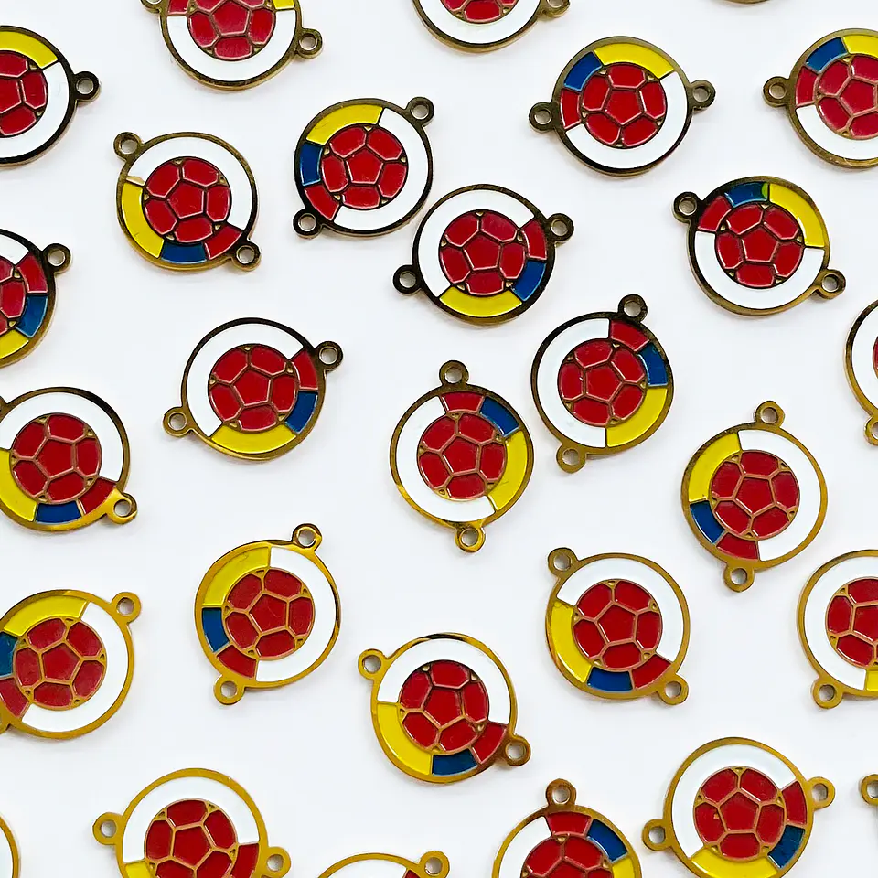 Dije de Dos Argollas Escudo Federación Colombiana de Fútbol • Acero • 17x13 mm 1