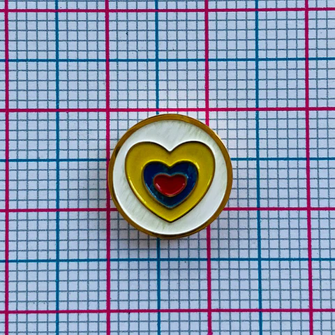Dije Pasante Redondo Corazón Bandera de Colombia • Acero • 12x12 mm