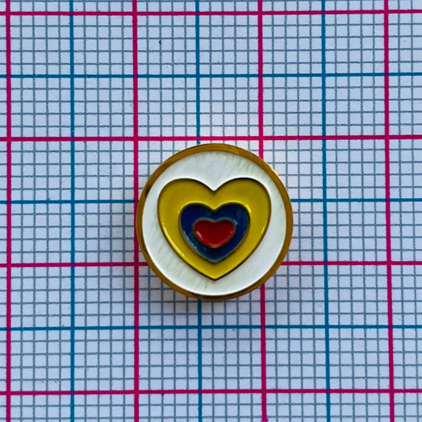 Dije Pasante Redondo Corazón Bandera de Colombia • Acero • 12x12 mm 2