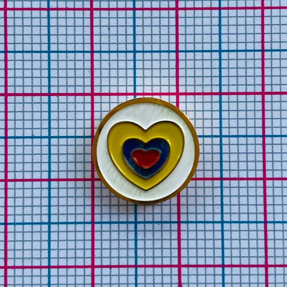 Dije Pasante Redondo Corazón Bandera de Colombia • Acero • 12x12 mm 2