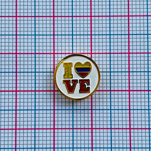 Pasante Redondo Love Corazón Bandera de Colombia • Acero • 12x12 mm