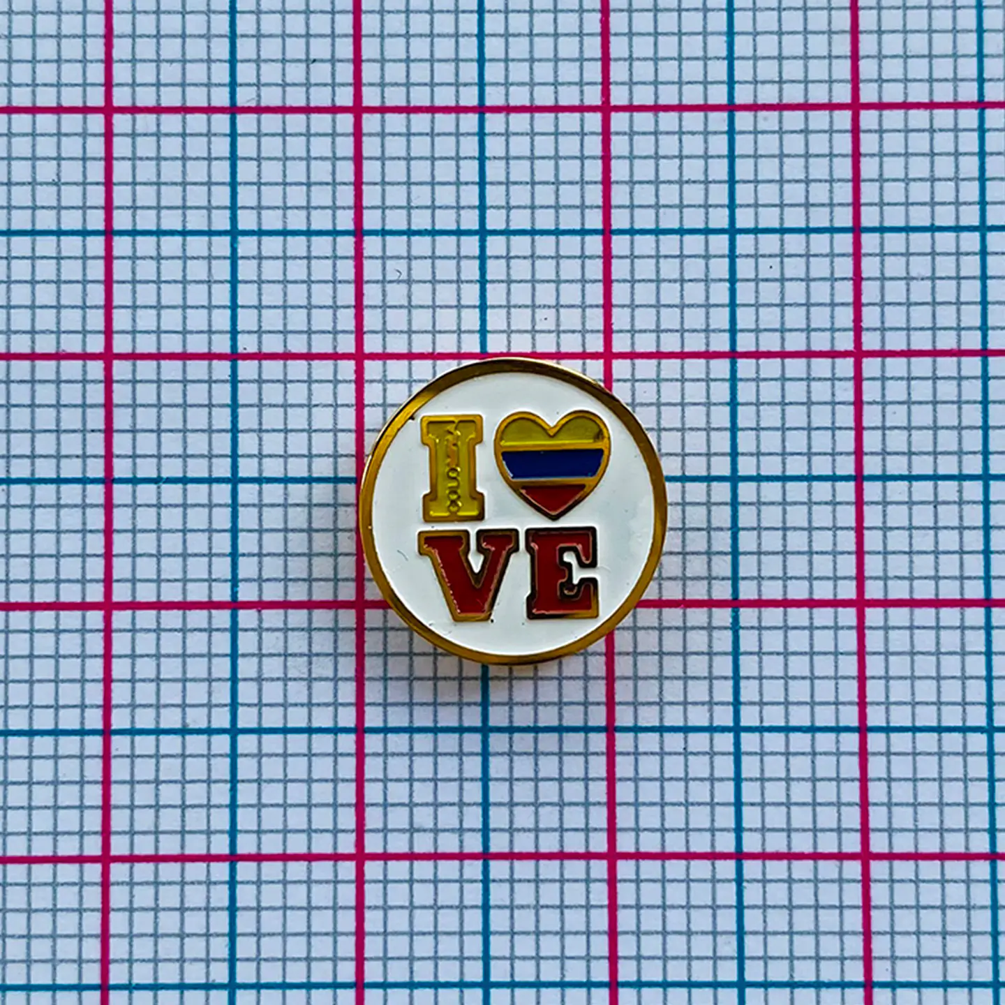 Pasante Redondo Love Corazón Bandera de Colombia • Acero • 12x12 mm 2