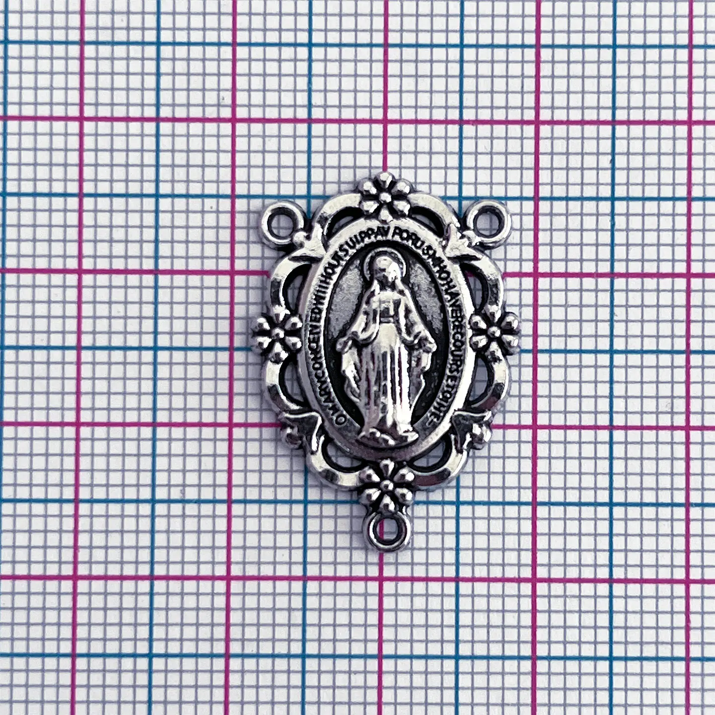 Centro de Rosario Virgen Milagrosa • Zamak • 18x25 mm 2