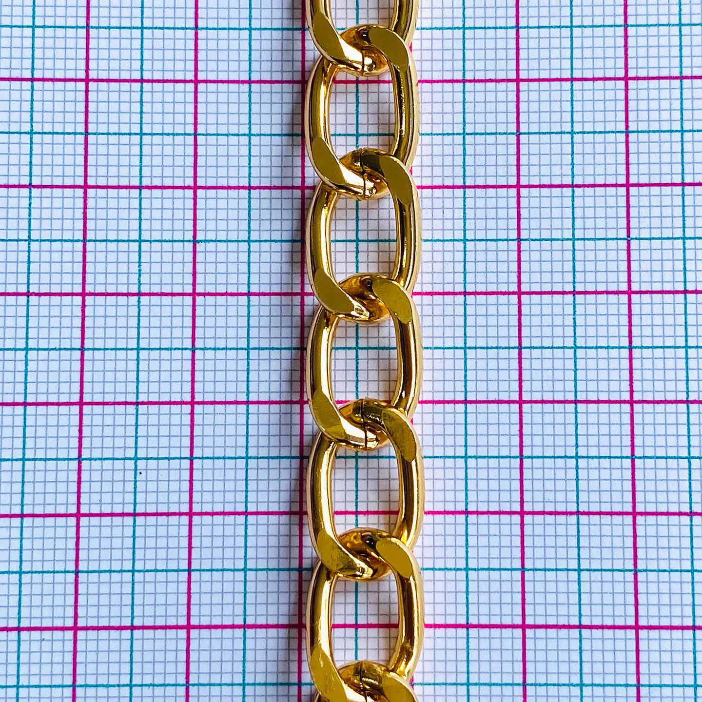 Cadena Eslabón Barbado Ovalado Alargado • Aluminio • 10x15 mm 2