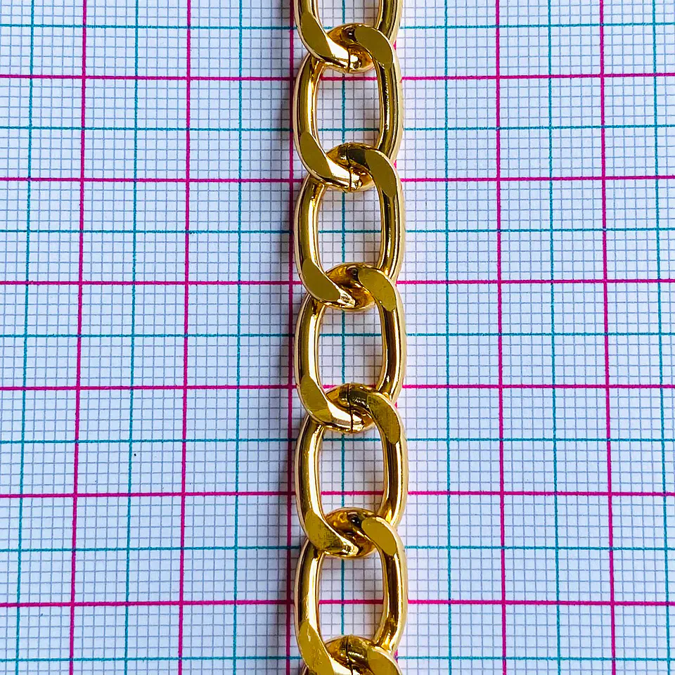 Cadena Eslabón Barbado Ovalado Alargado • Aluminio • 10x15 mm 2