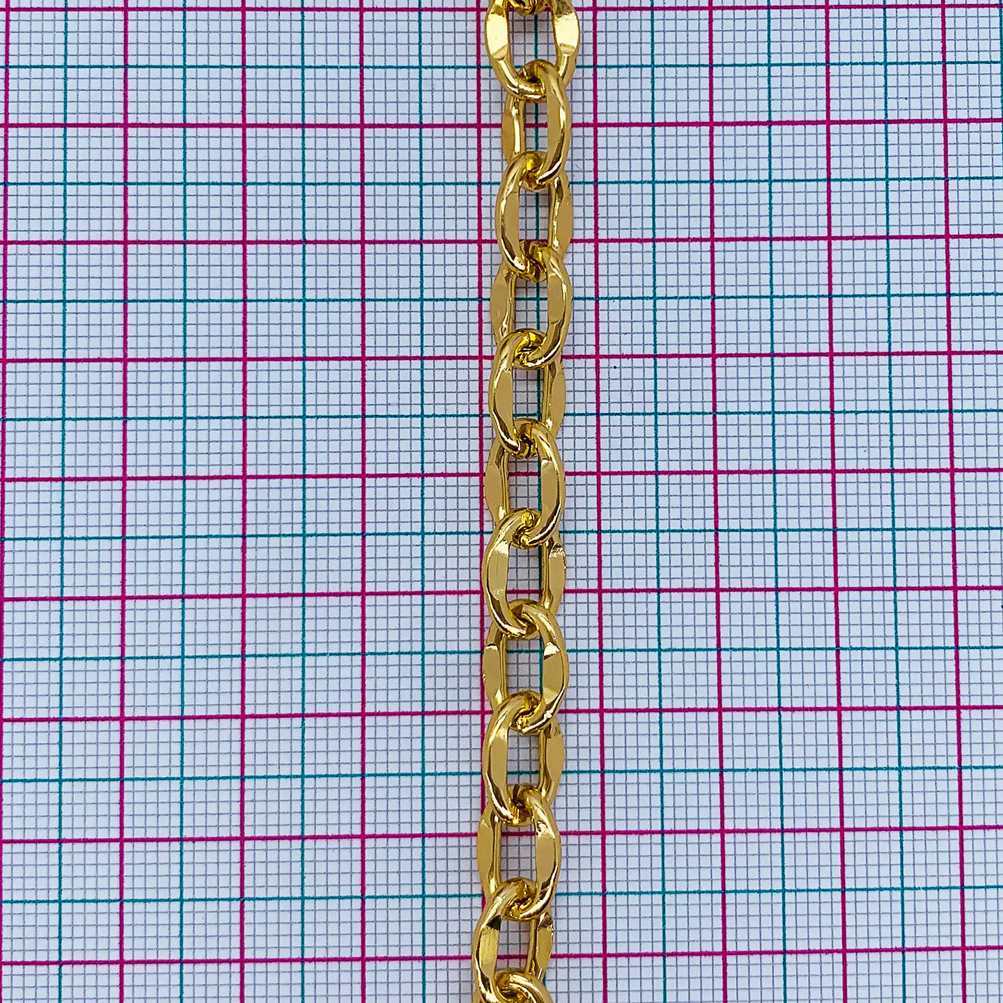 Cadena Eslabón Barbado Ovalado Diamantado • Aluminio • 7x10 mm 2