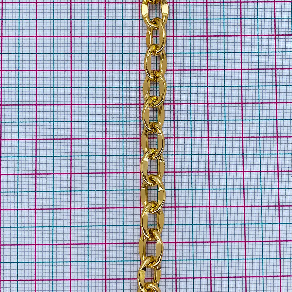 Cadena Eslabón Barbado Ovalado Diamantado • Aluminio • 7x10 mm 2