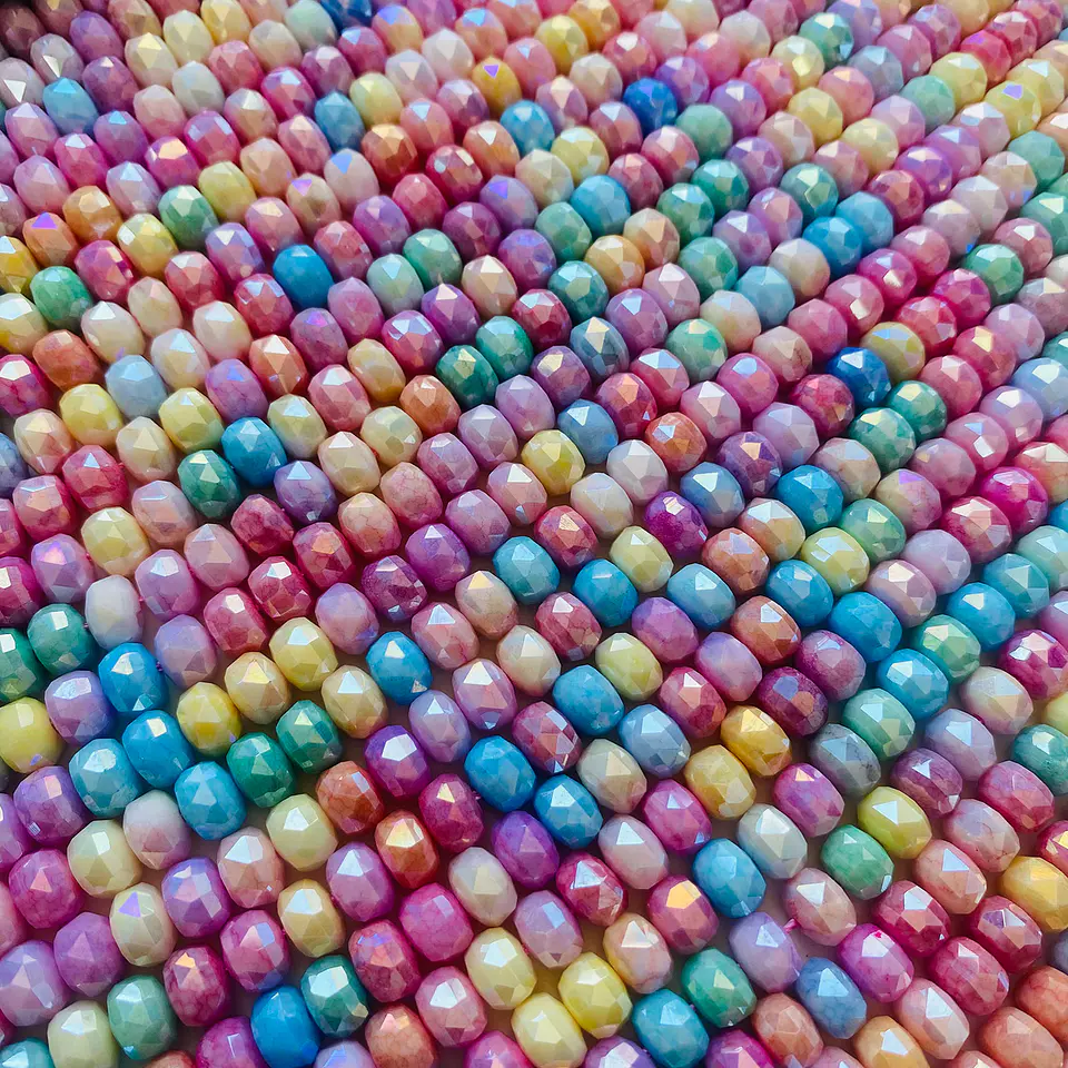 Rondel Facetado Dona • Cristal • 8 mm 1