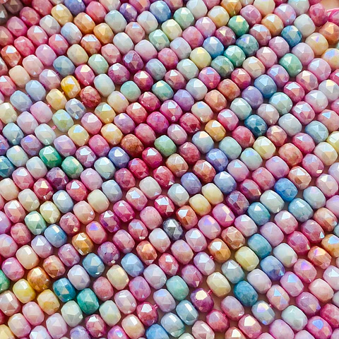 Rondel Facetado Dona • Cristal • 6 mm