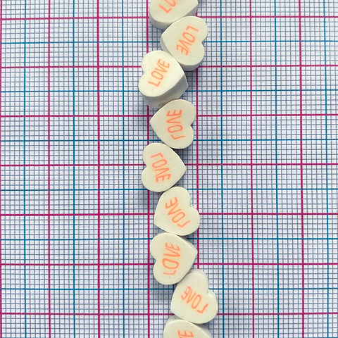 Pasador Corazón Blanco Love • Fimo • 10x10 mm
