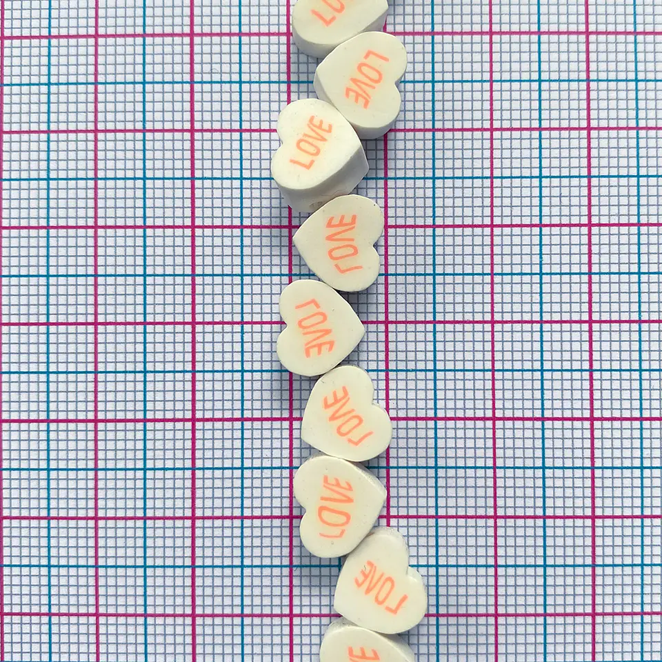 Pasador Corazón Blanco Love • Fimo • 10x10 mm 2