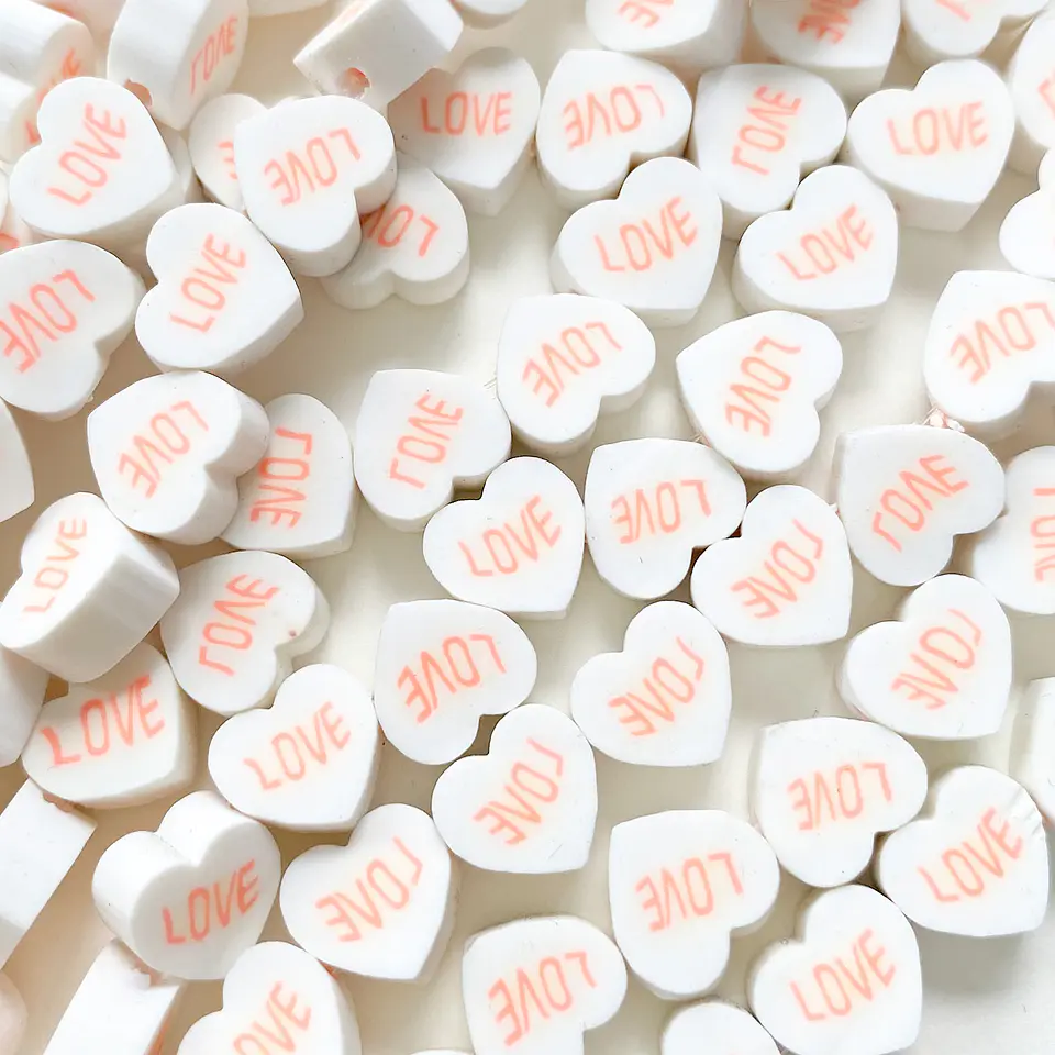 Pasador Corazón Blanco Love • Fimo • 10x10 mm 1