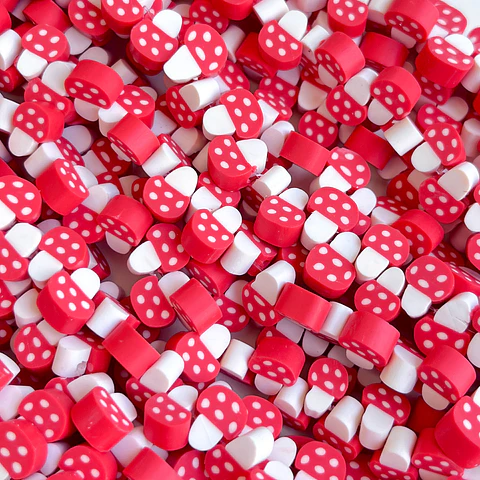 Pasante Hongo Rojo • Fimo • 10x10 mm