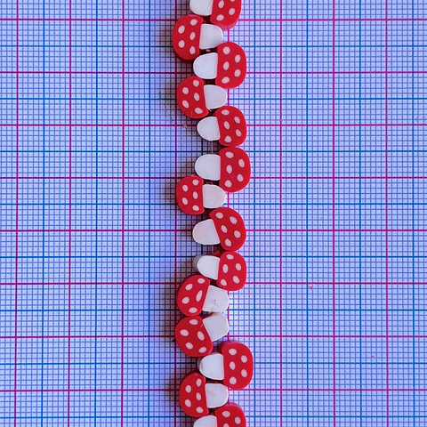 Pasante Hongo Rojo • Fimo • 10x10 mm