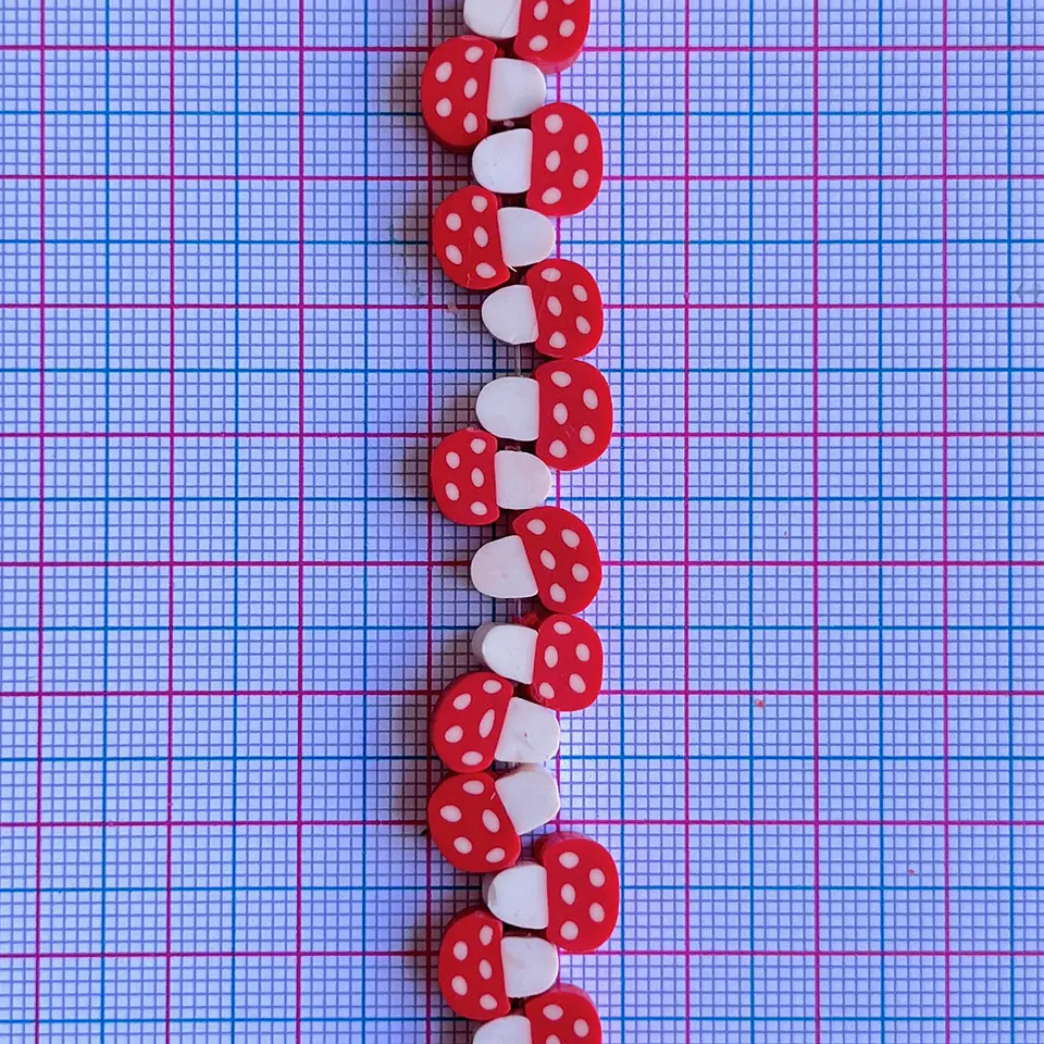 Pasante Hongo Rojo • Fimo • 10x10 mm 2