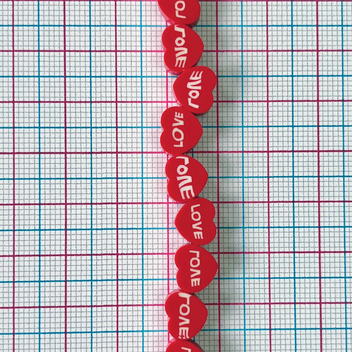 Pasante Corazón Rojo Love • Fimo • 10x10 mm 2