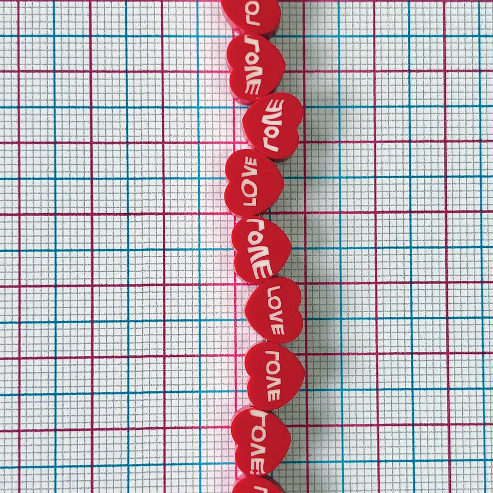 Pasante Corazón Rojo Love • Fimo • 10x10 mm 2
