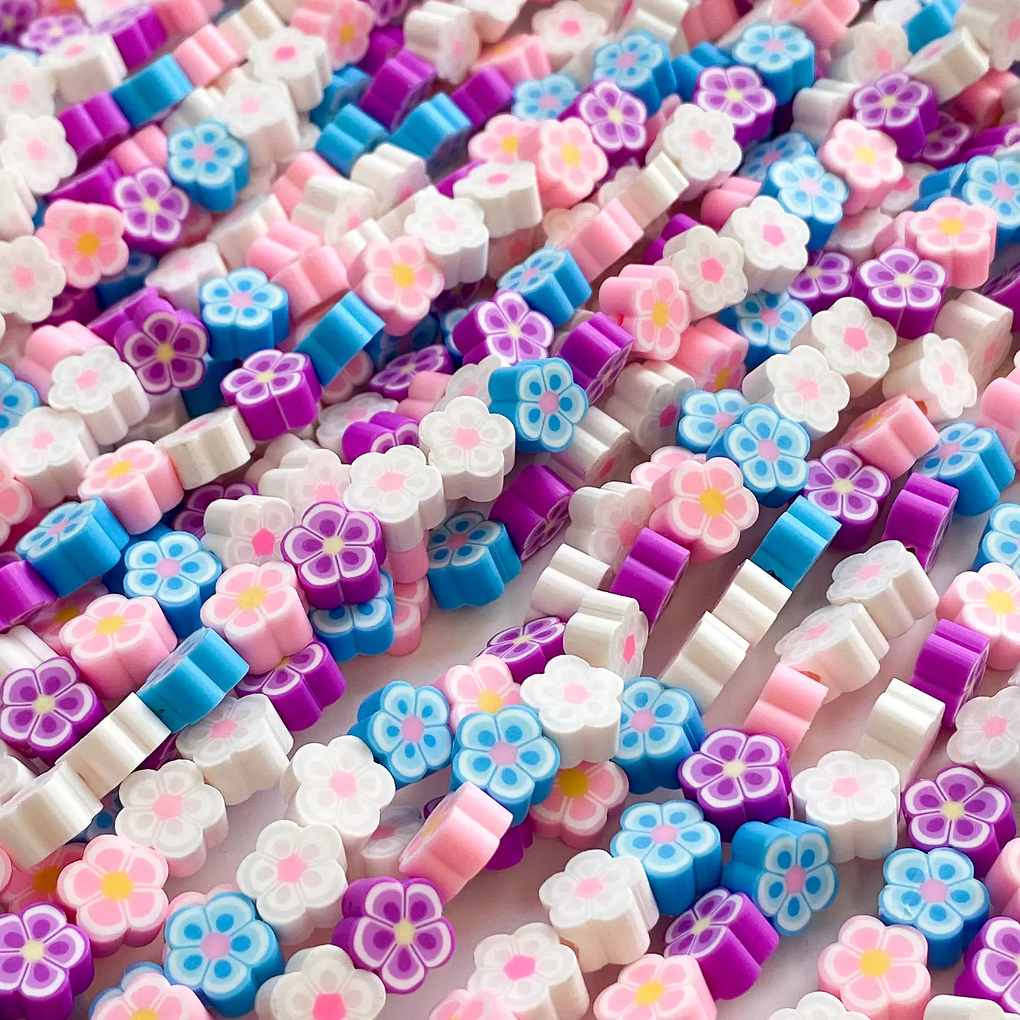 Pasante Flor Tonos Pasteles • Fimo • 10x10 mm 1