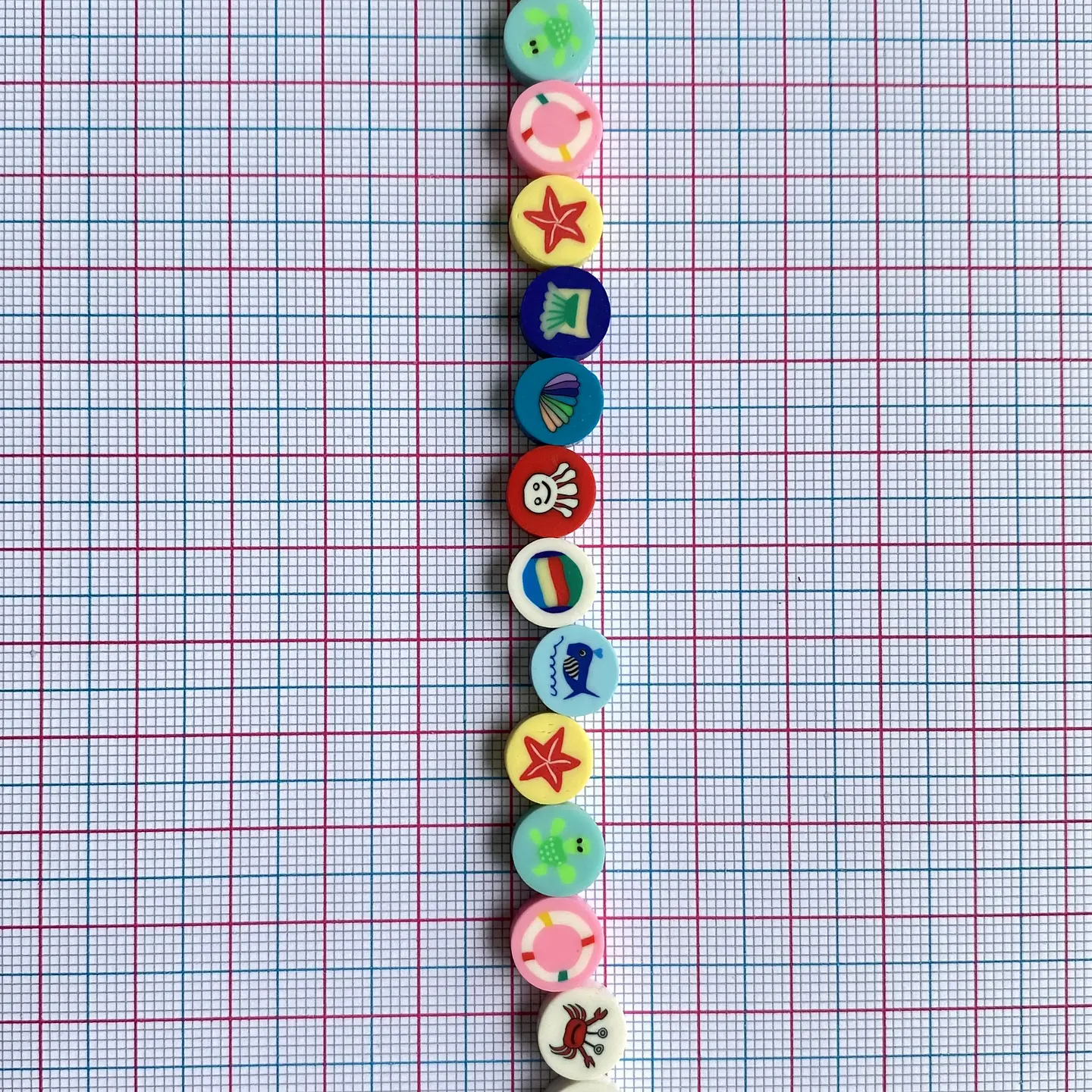Pasante Disco Marino Playa • Fimo • 10x10 mm 2