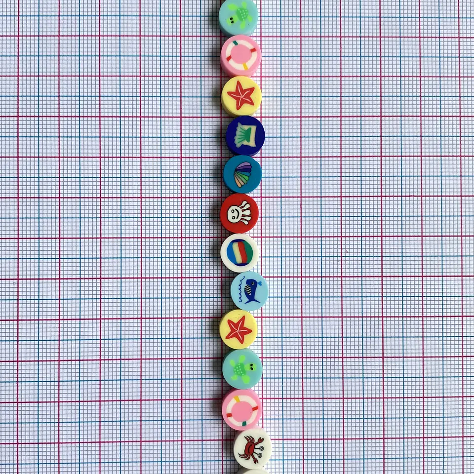 Pasante Disco Marino Playa • Fimo • 10x10 mm 2
