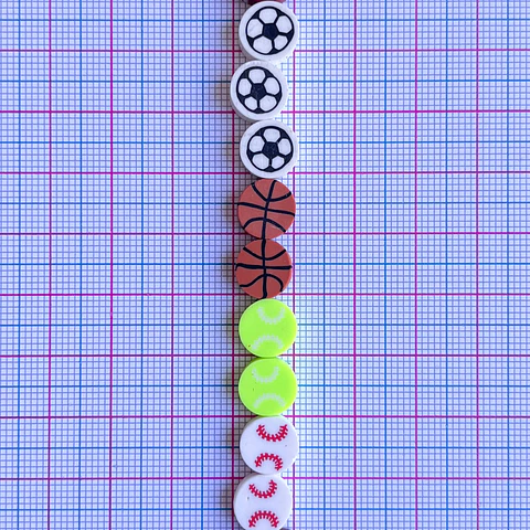 Pasante Disco Balones Deportivos • Fimo • 10x10 mm