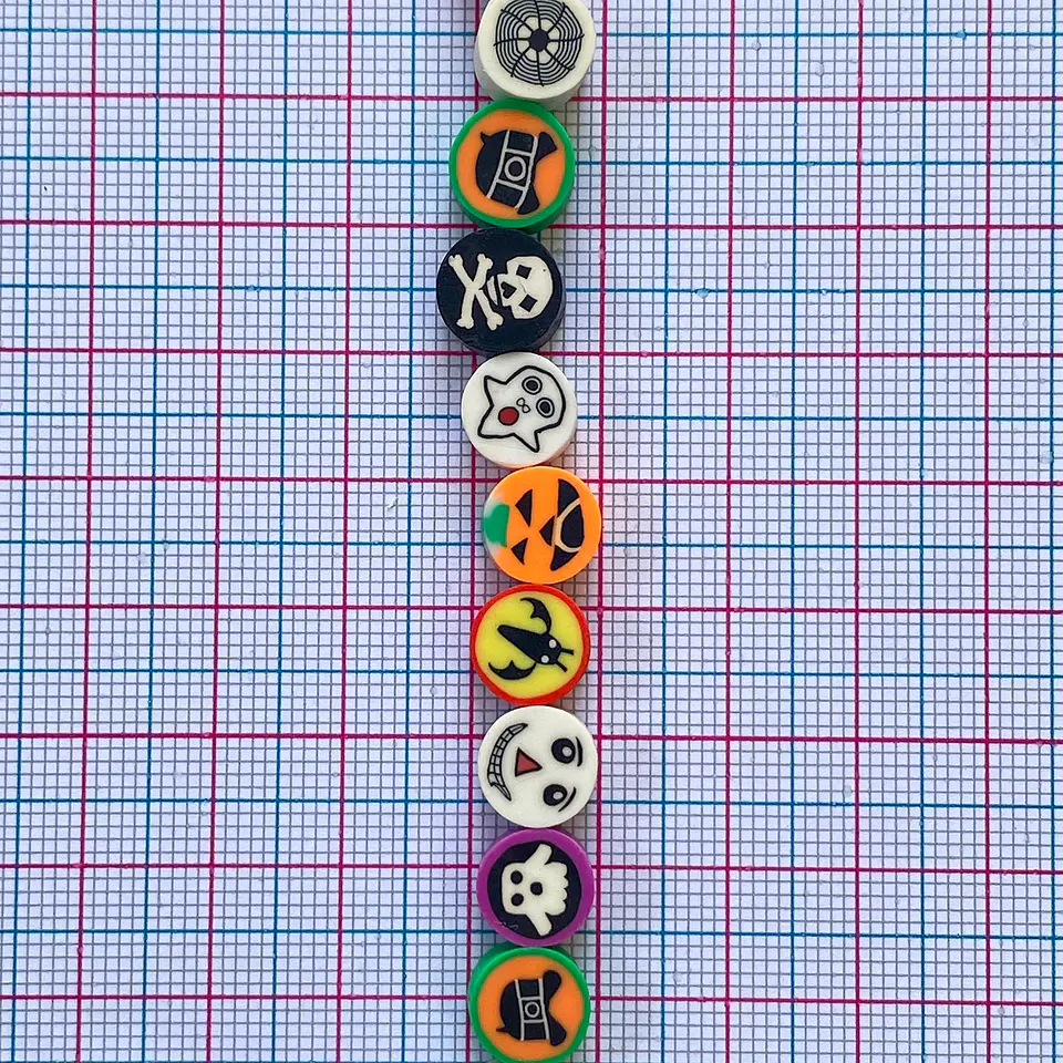 Pasante Disco Temática Halloween • Fimo • 10x10 mm 2