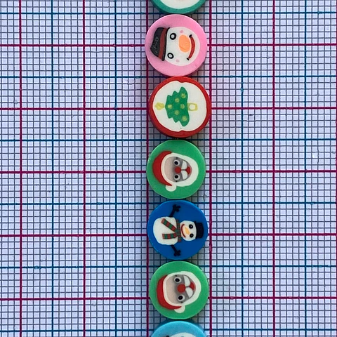 Pasante Disco Navidad • Fimo • 10x10 mm