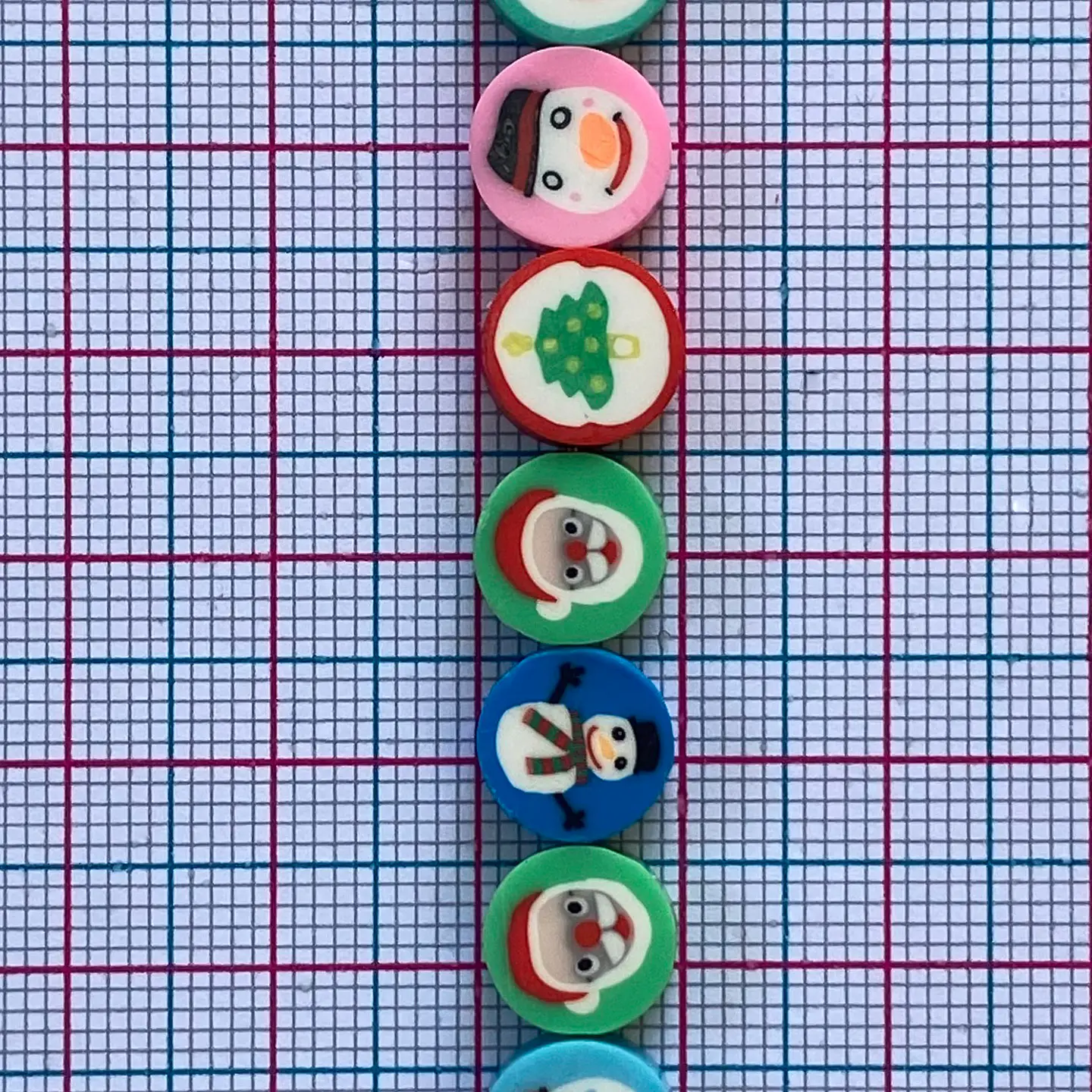 Pasante Disco Navidad • Fimo • 10x10 mm 2