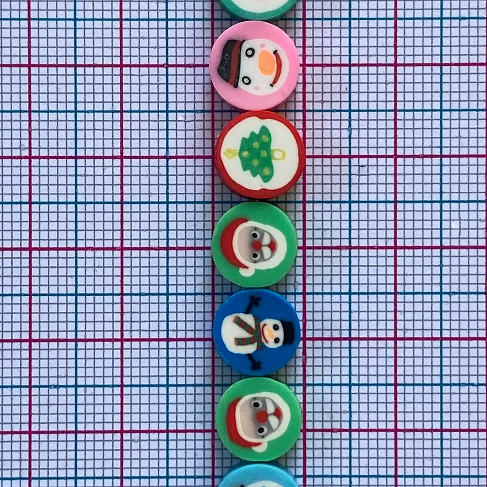 Pasante Disco Navidad • Fimo • 10x10 mm 2