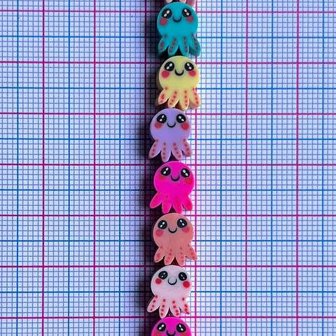 Pasante Pulpo Kawaii Multicolor • Fimo • 10x10 mm