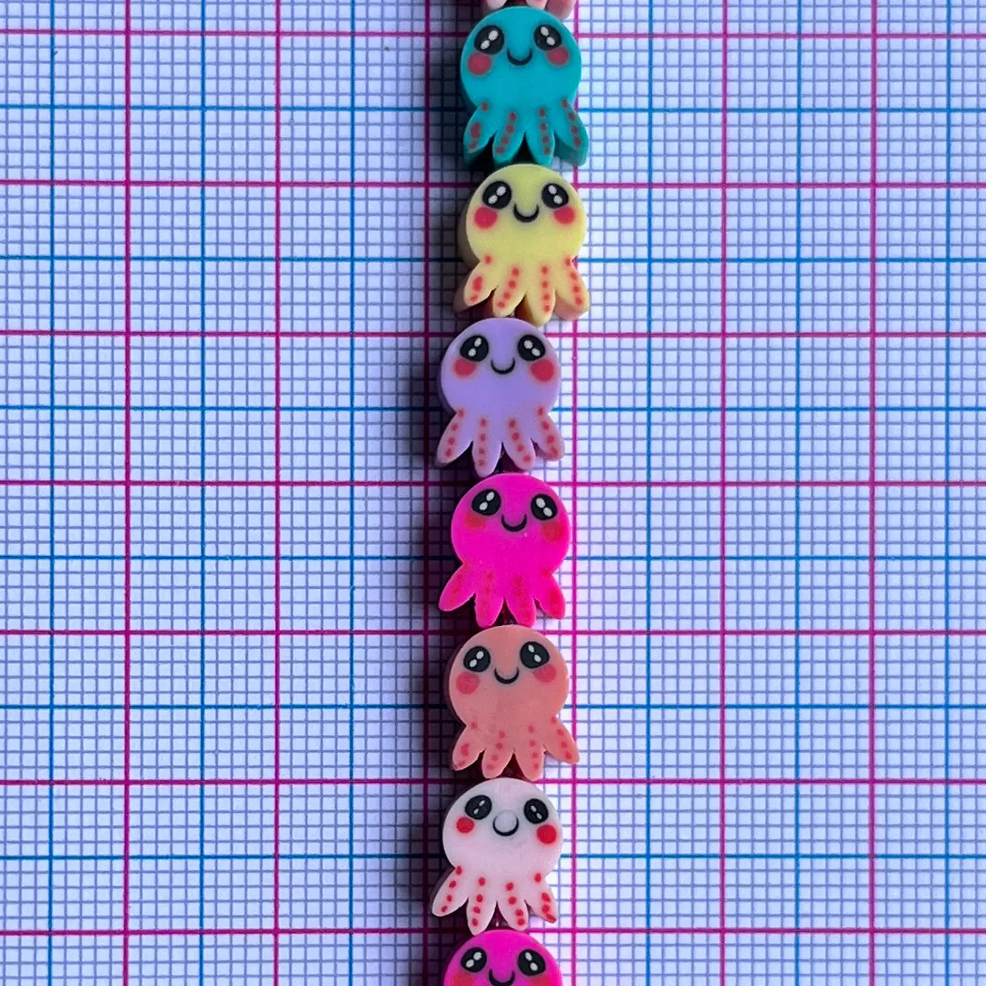 Pasante Pulpo Kawaii Multicolor • Fimo • 10x10 mm 2