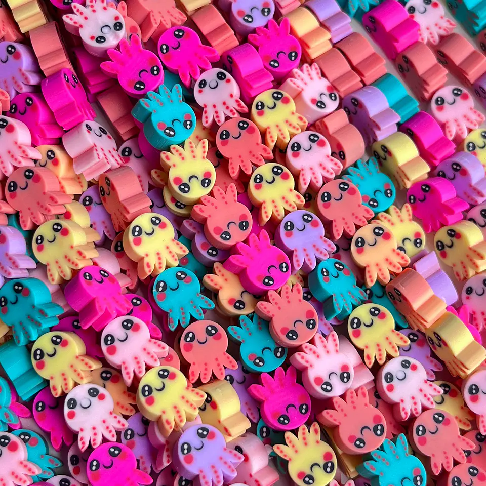 Pasante Pulpo Kawaii Multicolor • Fimo • 10x10 mm 1