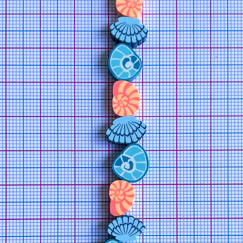Pasante Conchas Marinas • Fimo • 10x10 mm