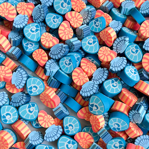 Pasante Conchas Marinas • Fimo • 10x10 mm