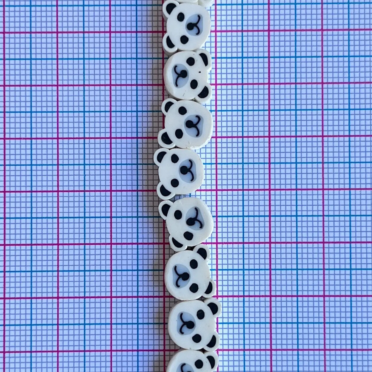 Pasante Cabeza Oso Panda Blanco • Fimo • 10x10 mm 2