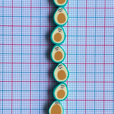 Pasante Aguacate Kawaii • Fimo • 10x10 mm