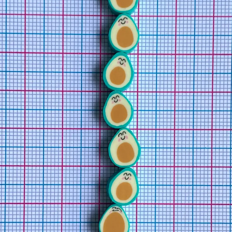 Pasante Aguacate Kawaii • Fimo • 10x10 mm 2