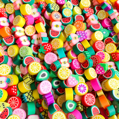 Pasante Frutas Tropicales • Fimo • 10x10 mm 